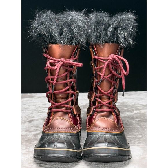 Sorel Premium Joan of Arctic Red Oxblood Waterproof Snow Boots Womens Size 7.5 - Picture 2 of 16